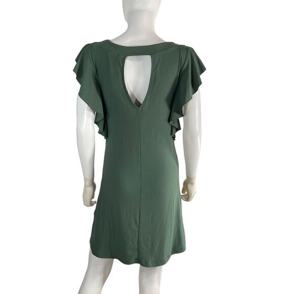 Derek Heart Ruffle Sleeve Mini Dress Green - Picture 4 of 8